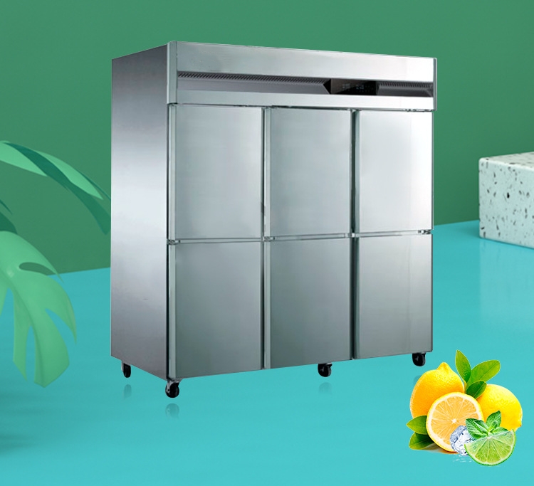 6ドアエアクールアップライト冷凍庫/チラーデュアル温度ステンレス鋼リーチイン冷蔵庫 1 6ドアエアクールアップライト冷凍庫/チラーデュアル温度ステンレス鋼リーチイン冷蔵庫 1