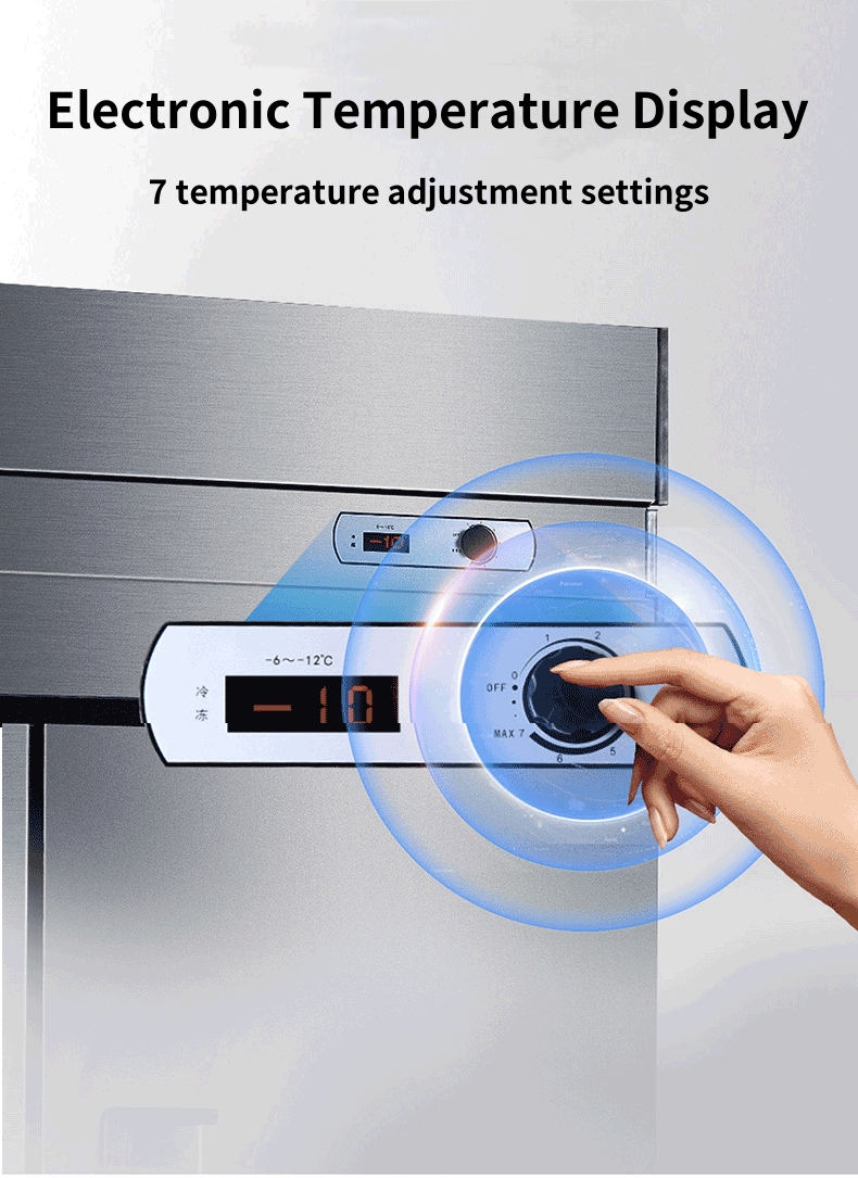 4ドアエアクールアップライト冷凍庫/チラーデュアル温度ステンレス鋼リーチイン冷蔵庫 3 4ドアエアクールアップライト冷凍庫/チラーデュアル温度ステンレス鋼リーチイン冷蔵庫 3