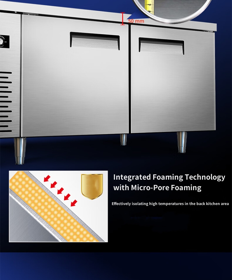 1.8メートル商業アンダーカウンター冷凍庫ステンレス鋼の食品調理台冷蔵庫 3 1.8メートル商業アンダーカウンター冷凍庫ステンレス鋼の食品調理台冷蔵庫 3