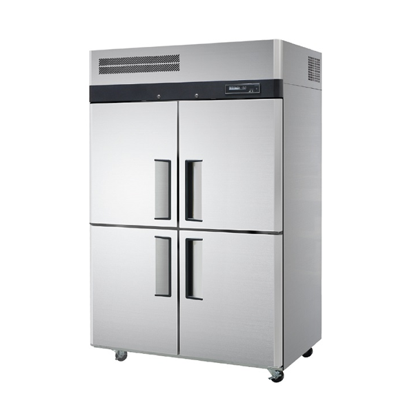 4ドアエアクールアップライト冷凍庫/チラーデュアル温度ステンレス鋼リーチイン冷蔵庫